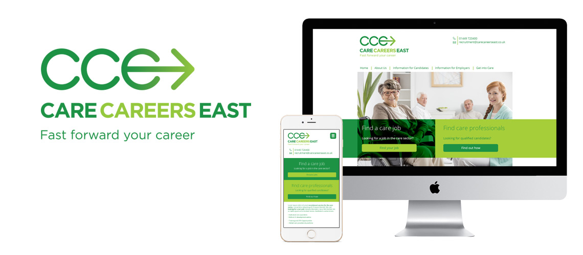 Care Careers East logo design and website development
