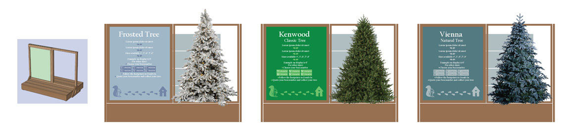 Christmas Tree plinth Point of Sale visuals